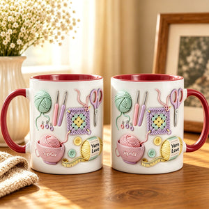 Personalized Crochet Mug With Name, Yarn Lover Gift