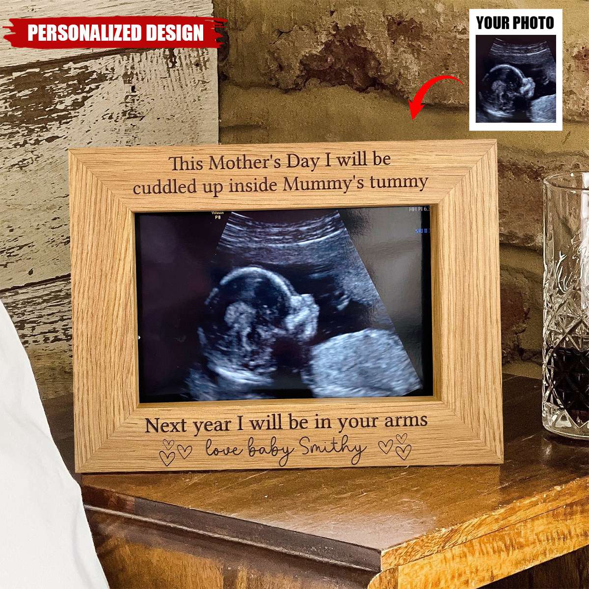 Personalized First Mother’s Day Photo Frame Gift, Custom Baby's Name