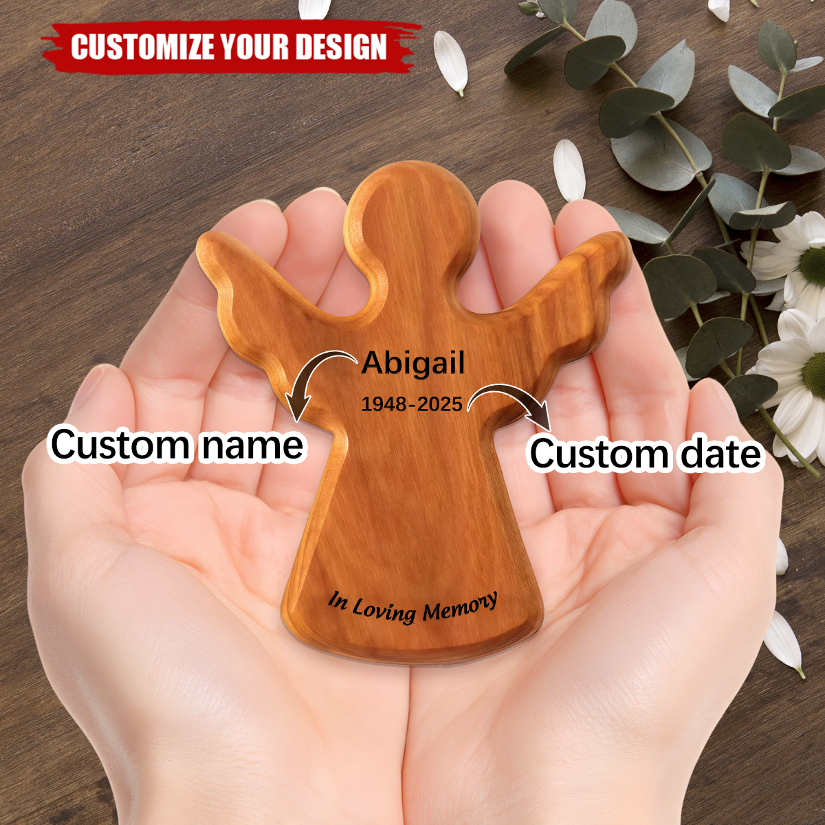 Personalized Custom Name Guardian Angel Wooden Decorations