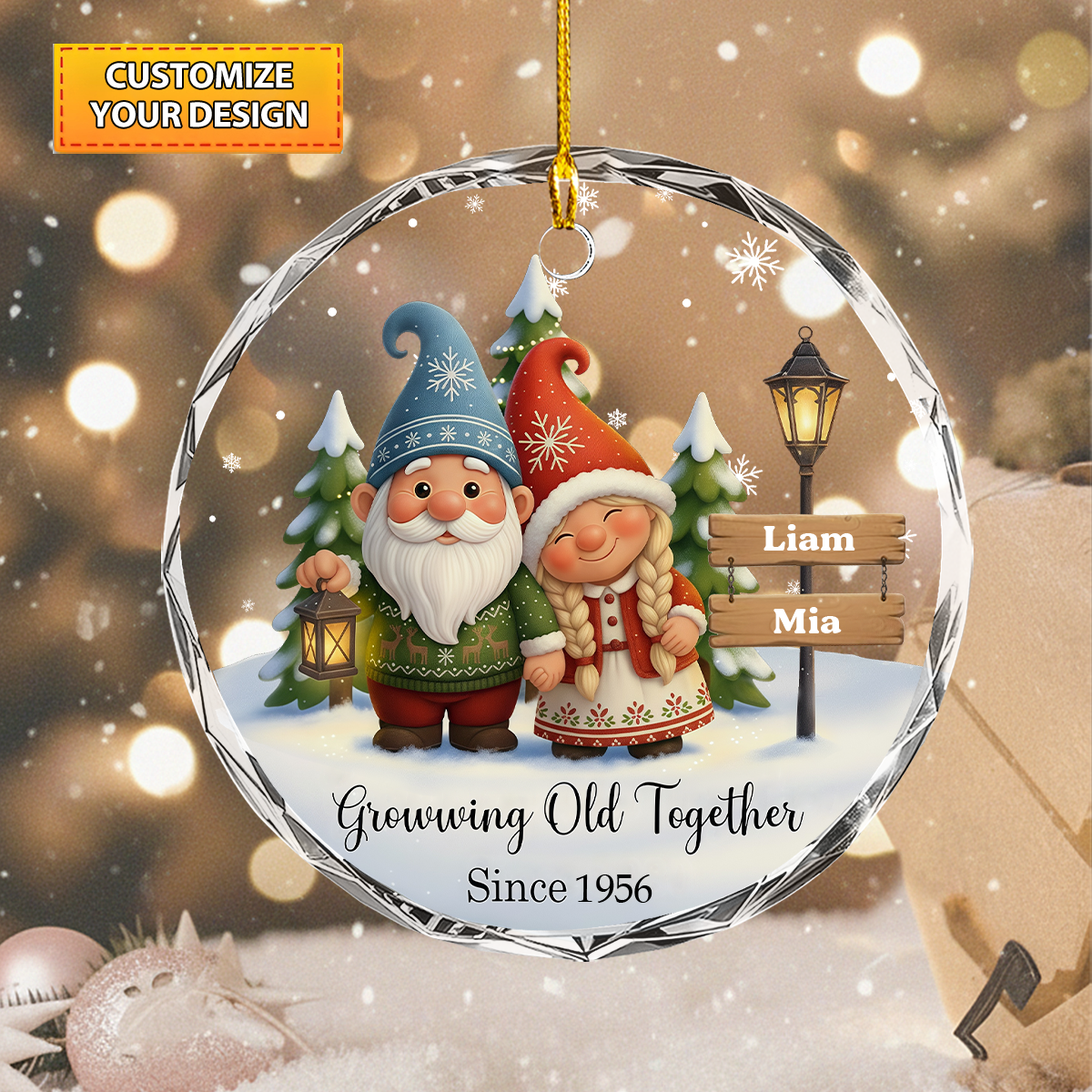 Personalized Growing Old Together Christmas Ornament