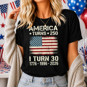 American Turns 250 I Turn 50 - Personalized T-Shirt
