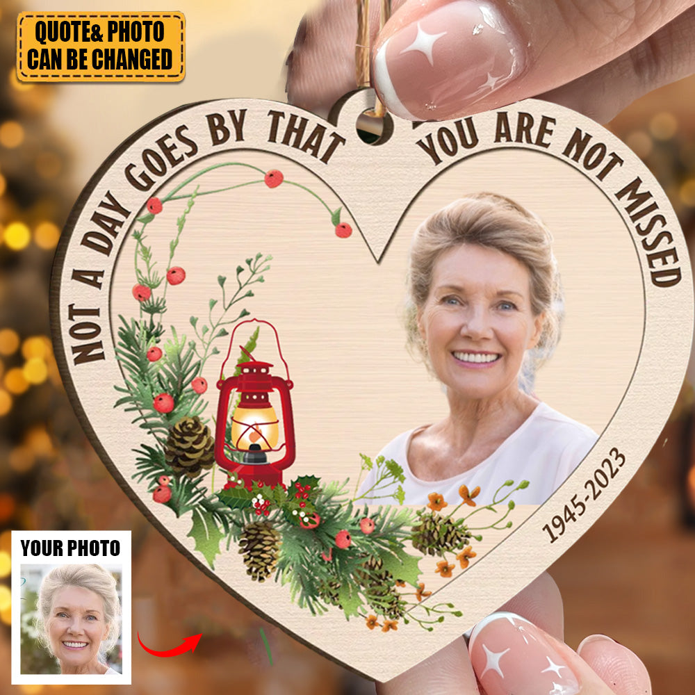 Memorial Christmas Ornament I'm Always With You - Personalized Wooden Photo Ornament