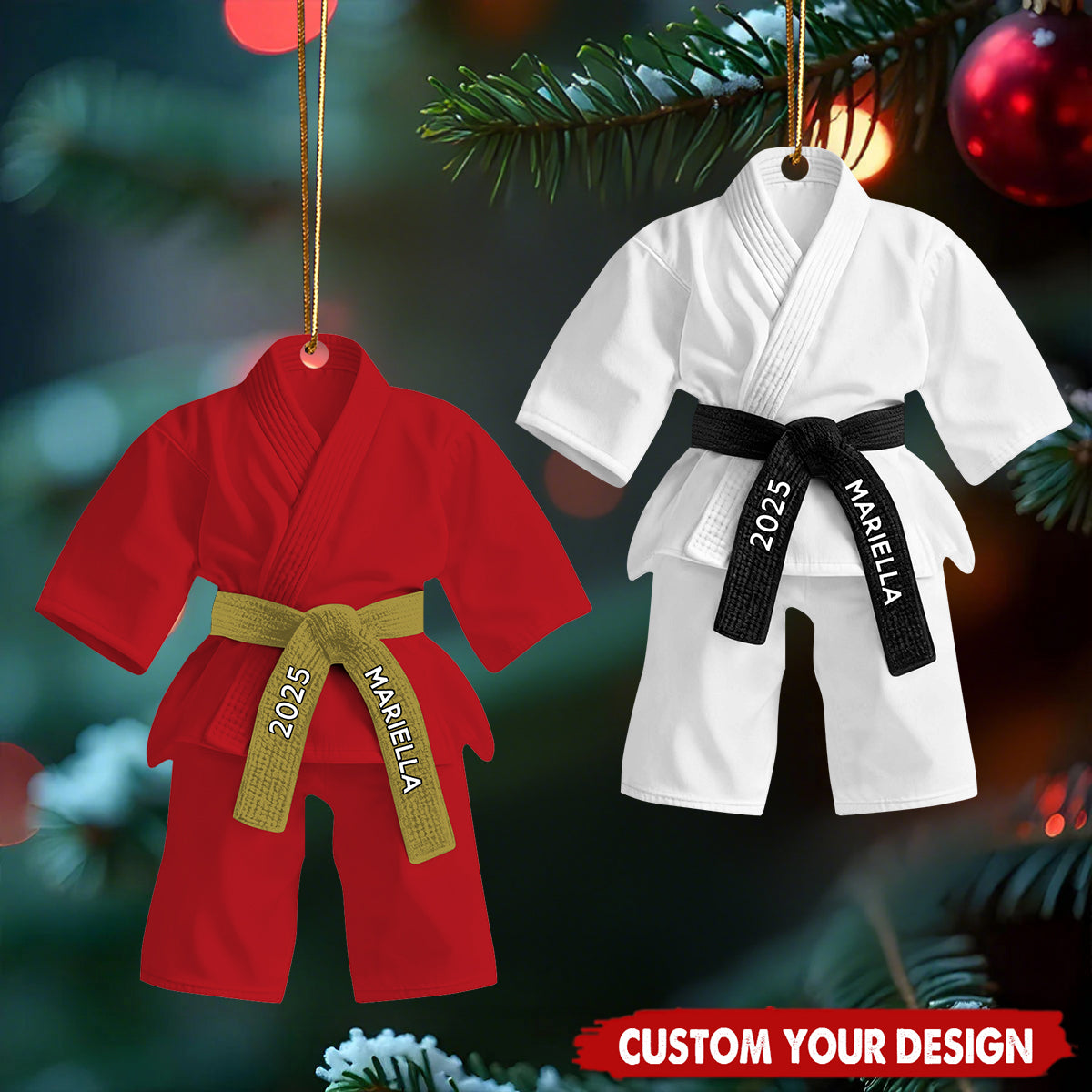 Personalized Karate Uniform Ornament, Karate Judo Taekwondo Ornament