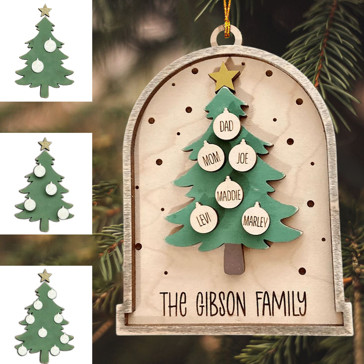 Custom Family Christmas Tree Ornament, Family Gift