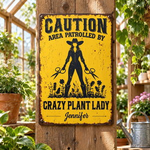 Custom Home Decor Metal Sign - Personalized Birthday Garden Gifts For Gardeners - Crazy Plant Lady Zone