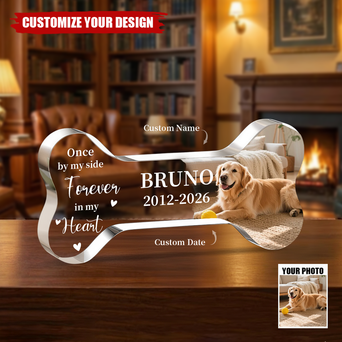 Personalized Pet Memorial Plaque, Photo Pet Memorial Gift