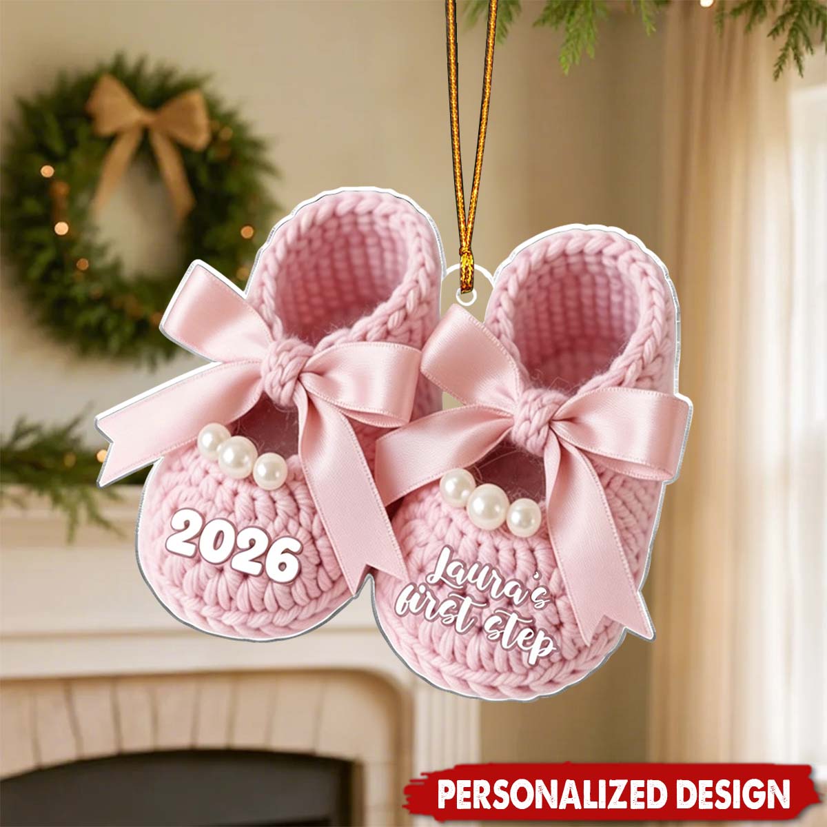 Personalized Baby's First Steps Christmas Ornament