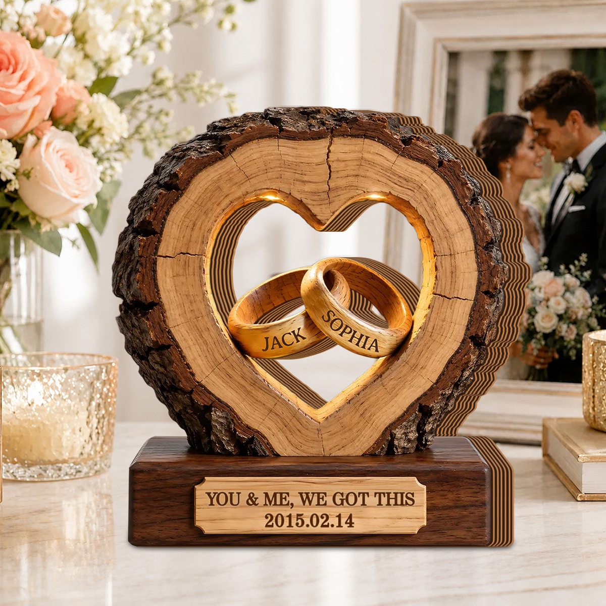 Together Forever Couple Anniversary Plaque - Personalized Heartfelt Gift For Her Him