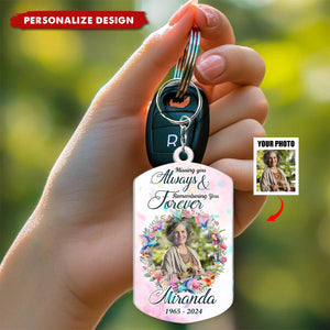 Personalized Memorial Keychain with Photo, Remembrance Gift For Loss of Mom