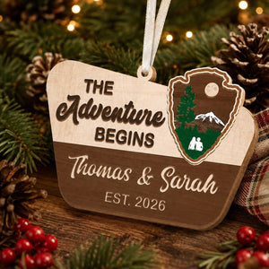 Personalized Travel Adventure Ornament-Gift For Couple