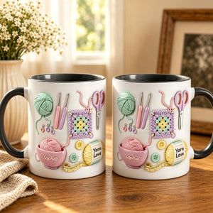 Personalized Crochet Mug With Name, Yarn Lover Gift