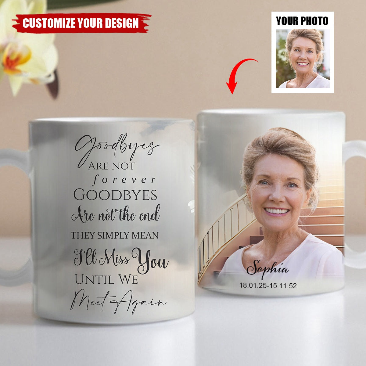 Goodbyes Are Not Forever-Personalized Memorial Mug