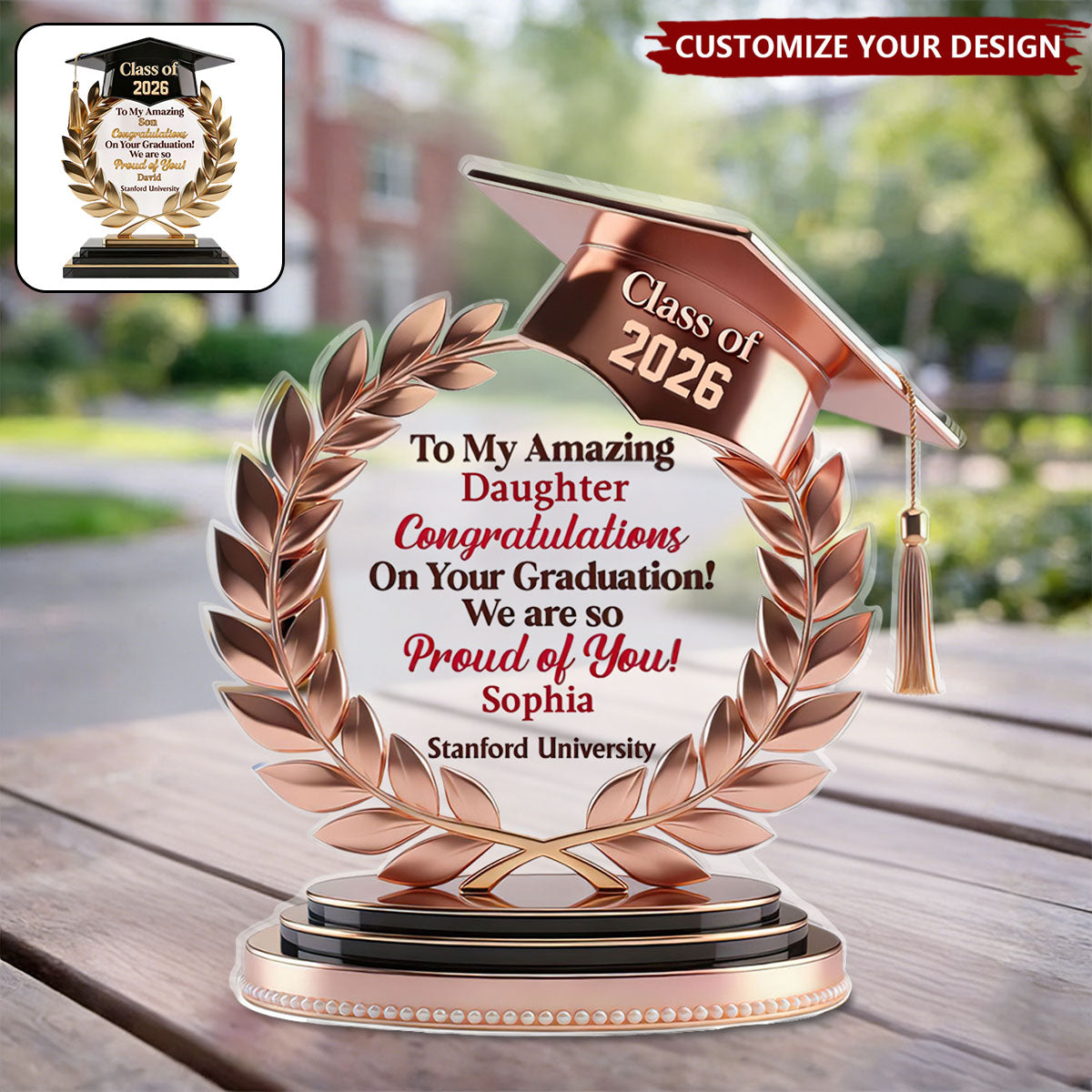Congratulations Grad - Personalized Custom Shaped Acrylic Plaque