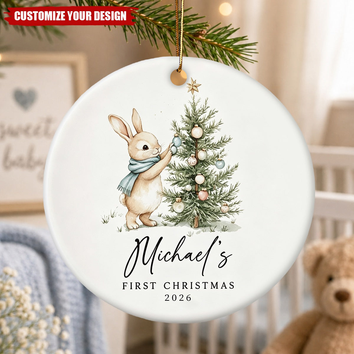 Personalized Baby First Christmas Ornament, Christmas Keepsake