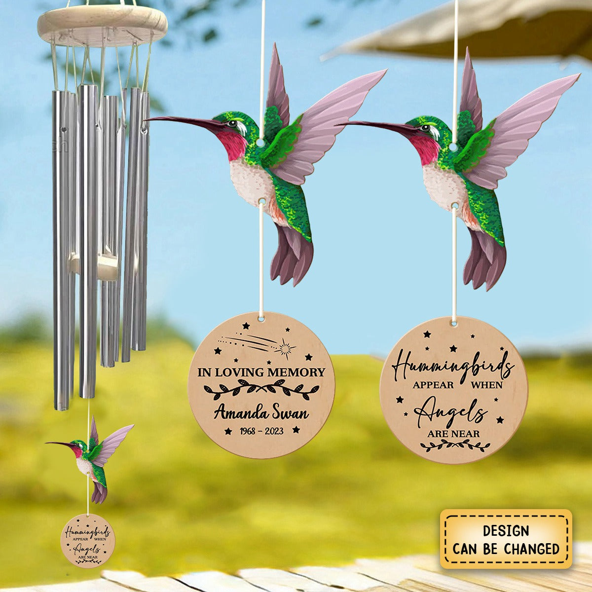 Personalized Hummingbirds Appear When Angels Are Near Wind Chimes