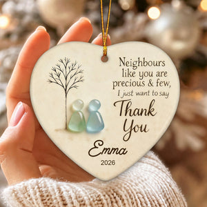 "Thank You Neighbours" Personalized Heart - Shaped Ornament