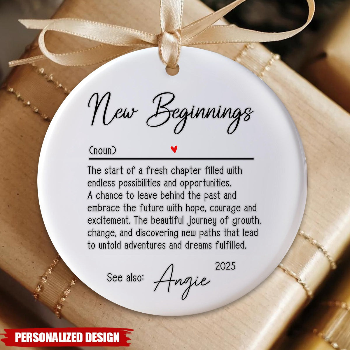 New Beginnings Gift Keepsake - Personalized Christmas Ornament