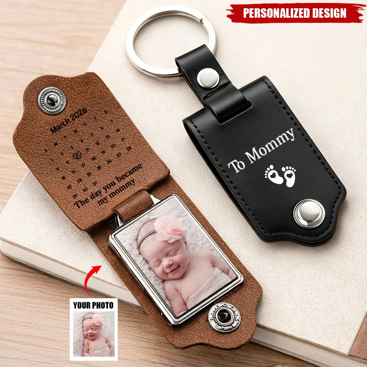 The Day You Became My Daddy Keychain, Personalised Baby Shower Gift