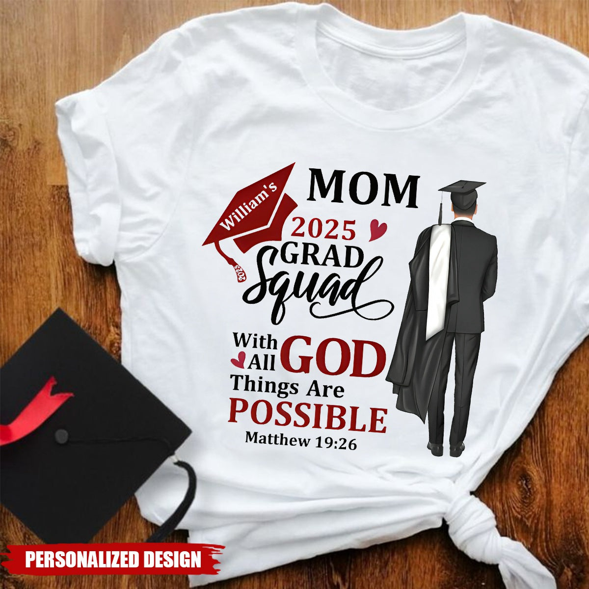 Personalized Unisex Graduate T-shirt, Class Of 2025