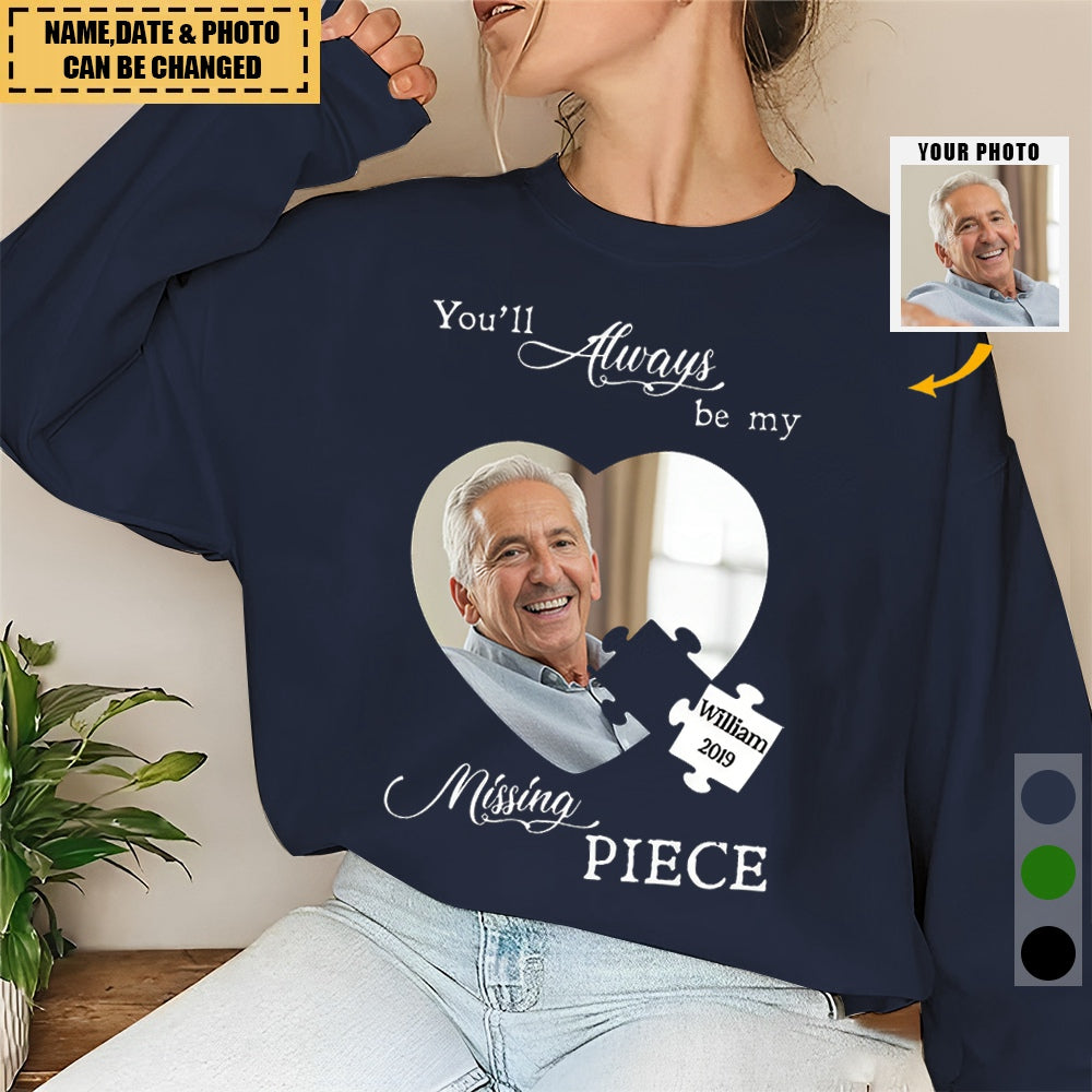 Memorial Upload Photo, A Big Piece Of My Heart Lives In Heaven Personalized Sweatshirt