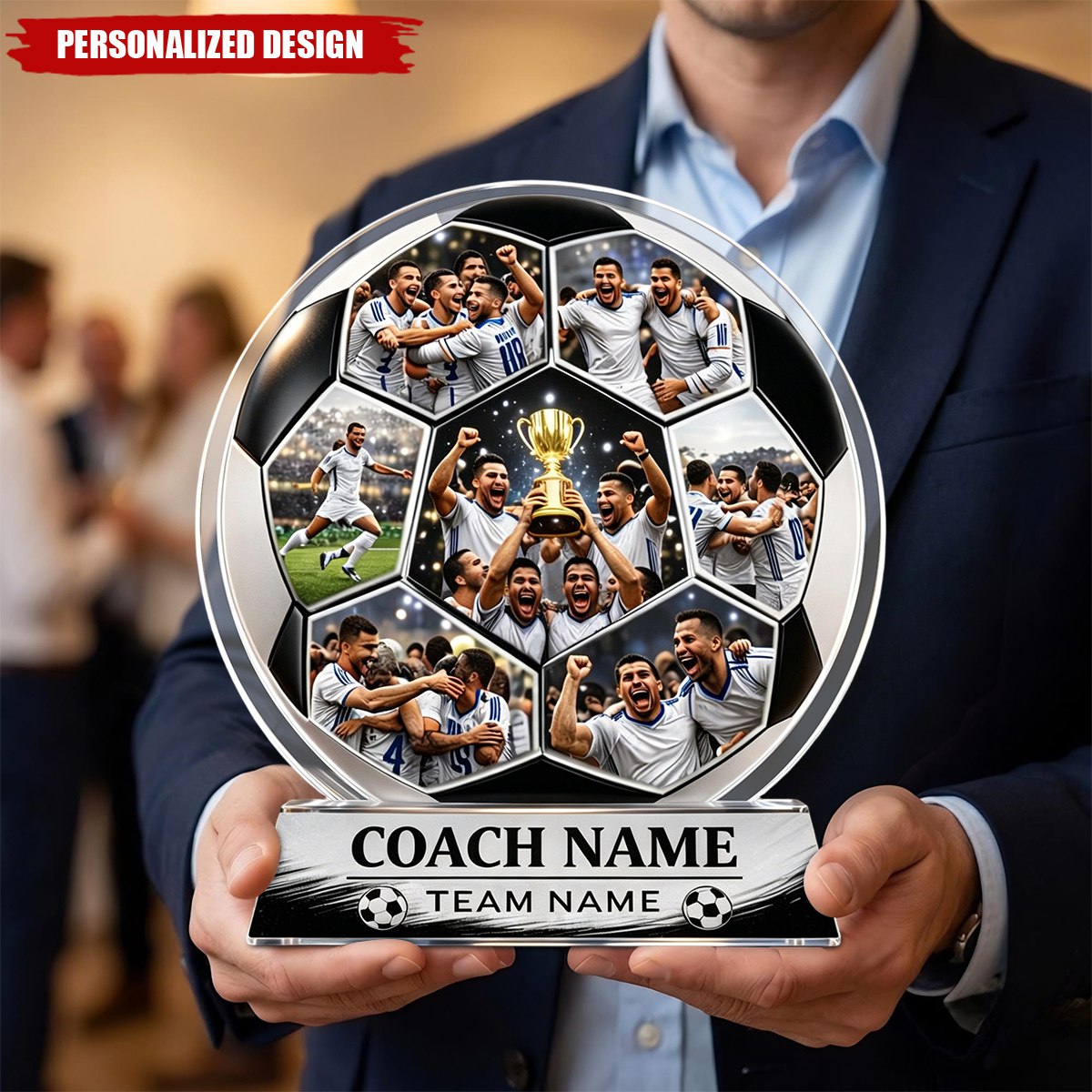 Personalized Photo Soccer Acrylic Plaque, Soccer Coach Gift