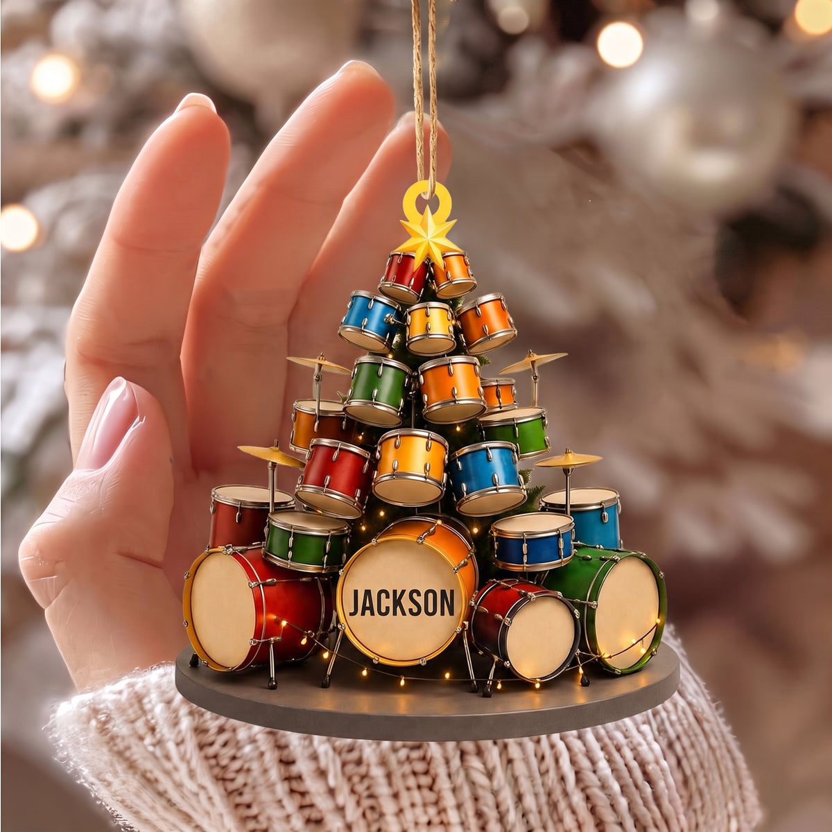 Personalized Drum Xmas Ornament, Xmas Gifts For Drummer