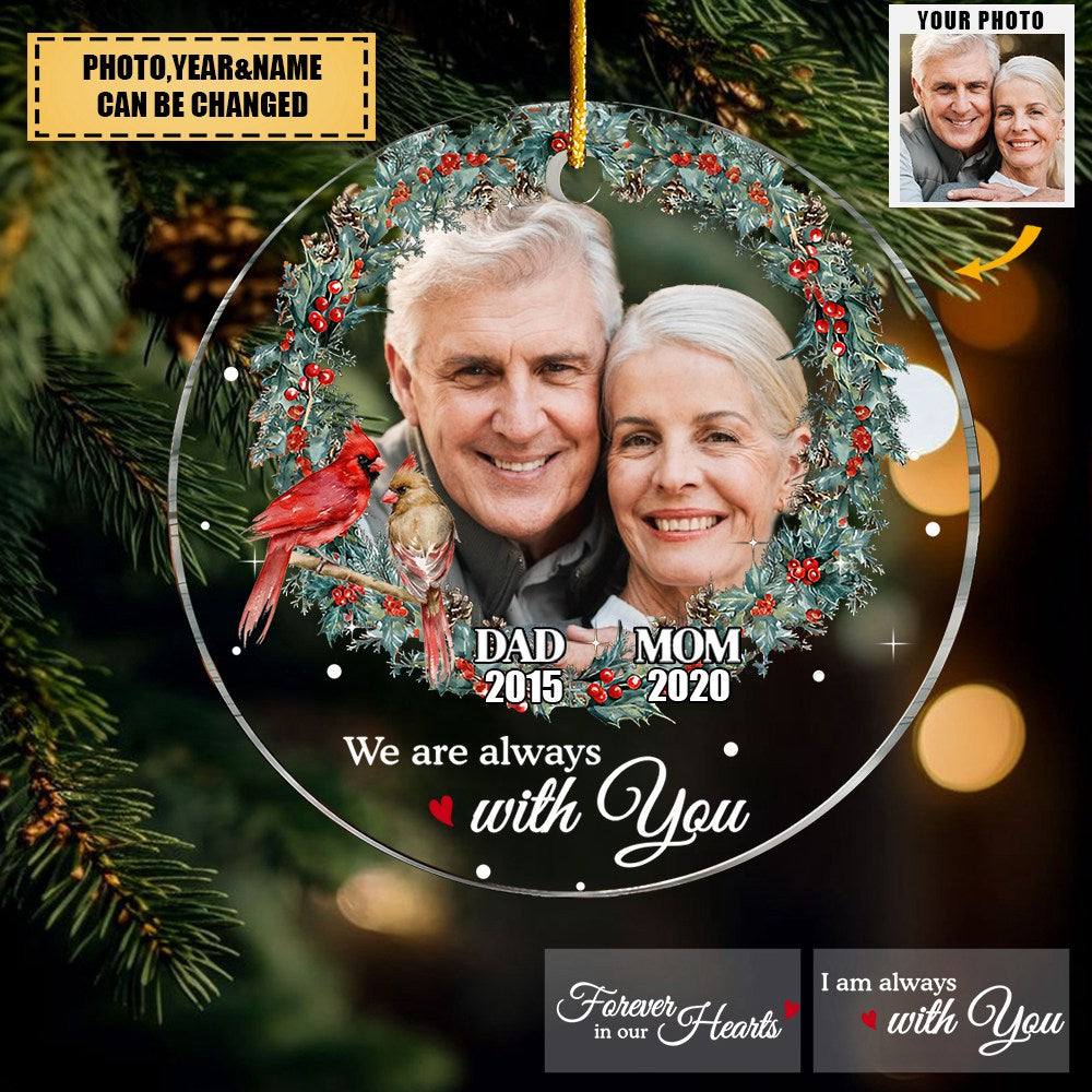 Personalized Forever In Our Hearts Photo Circle Ornament