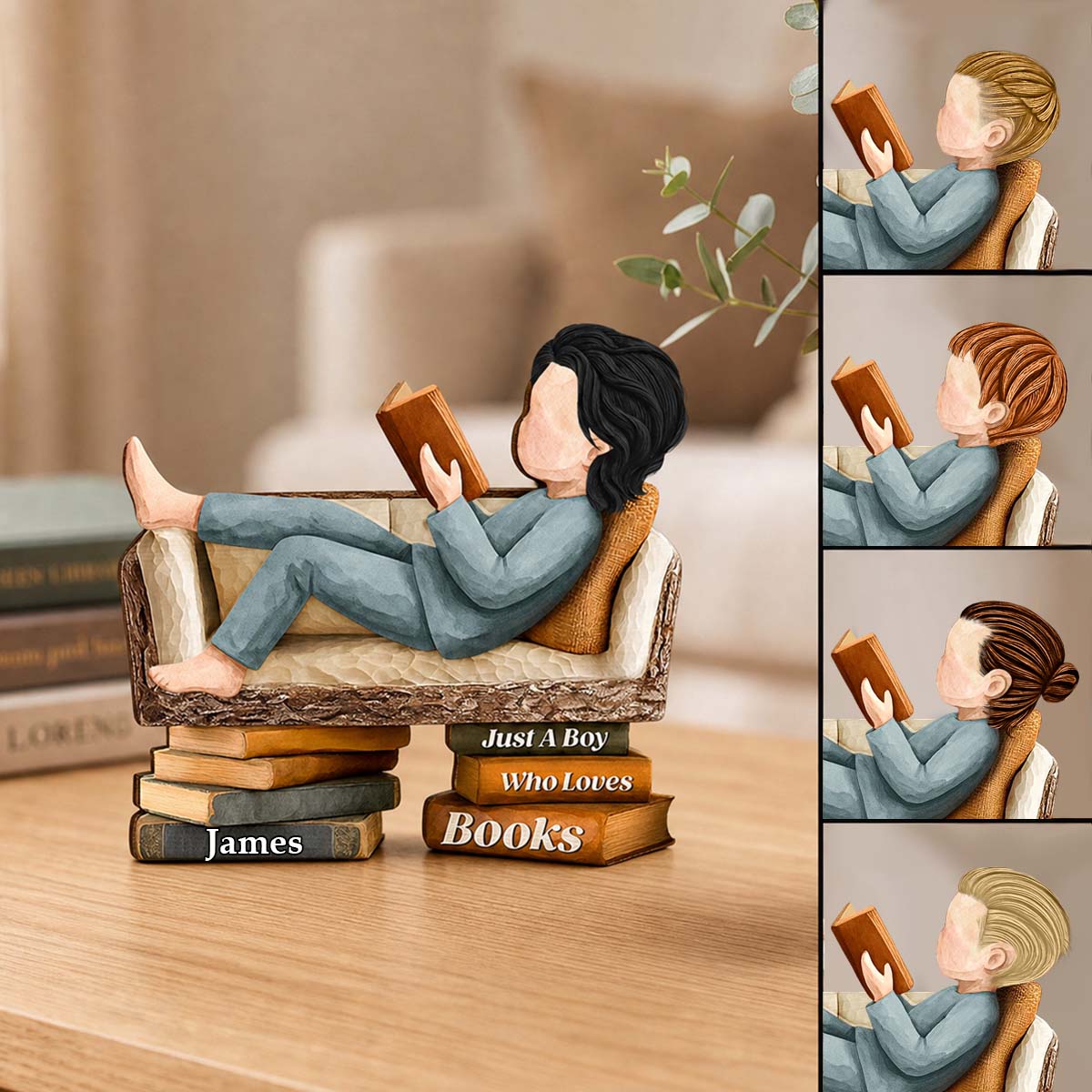 Personalized Who Loves Books Wooden Plaque,Bookworm Gift