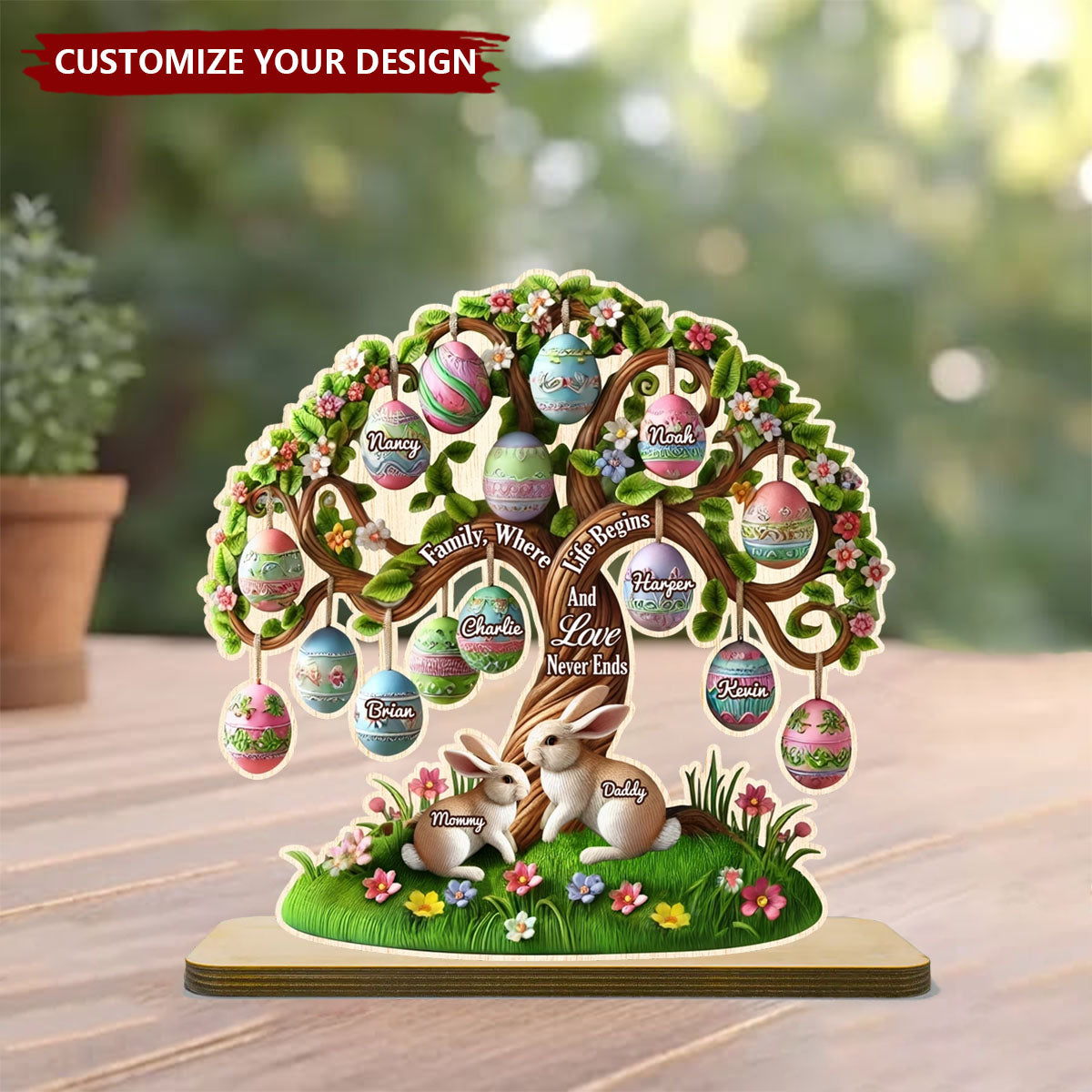 Family Where Life Begins Love Never Ends - Personalized Gifts For Family Plaque