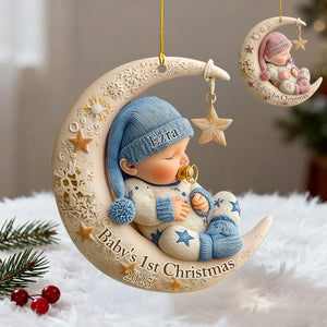Personalized Baby First Christmas Acrylic Ornament, Gift For New Parents