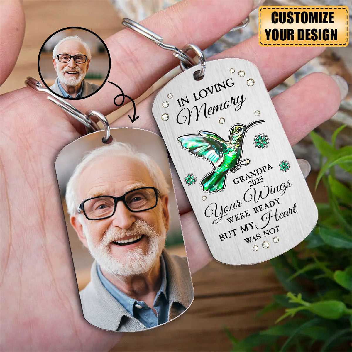 Your Wings Were Ready But My Heart Was Not - Personalized Memorial Stainless Steel Keychain