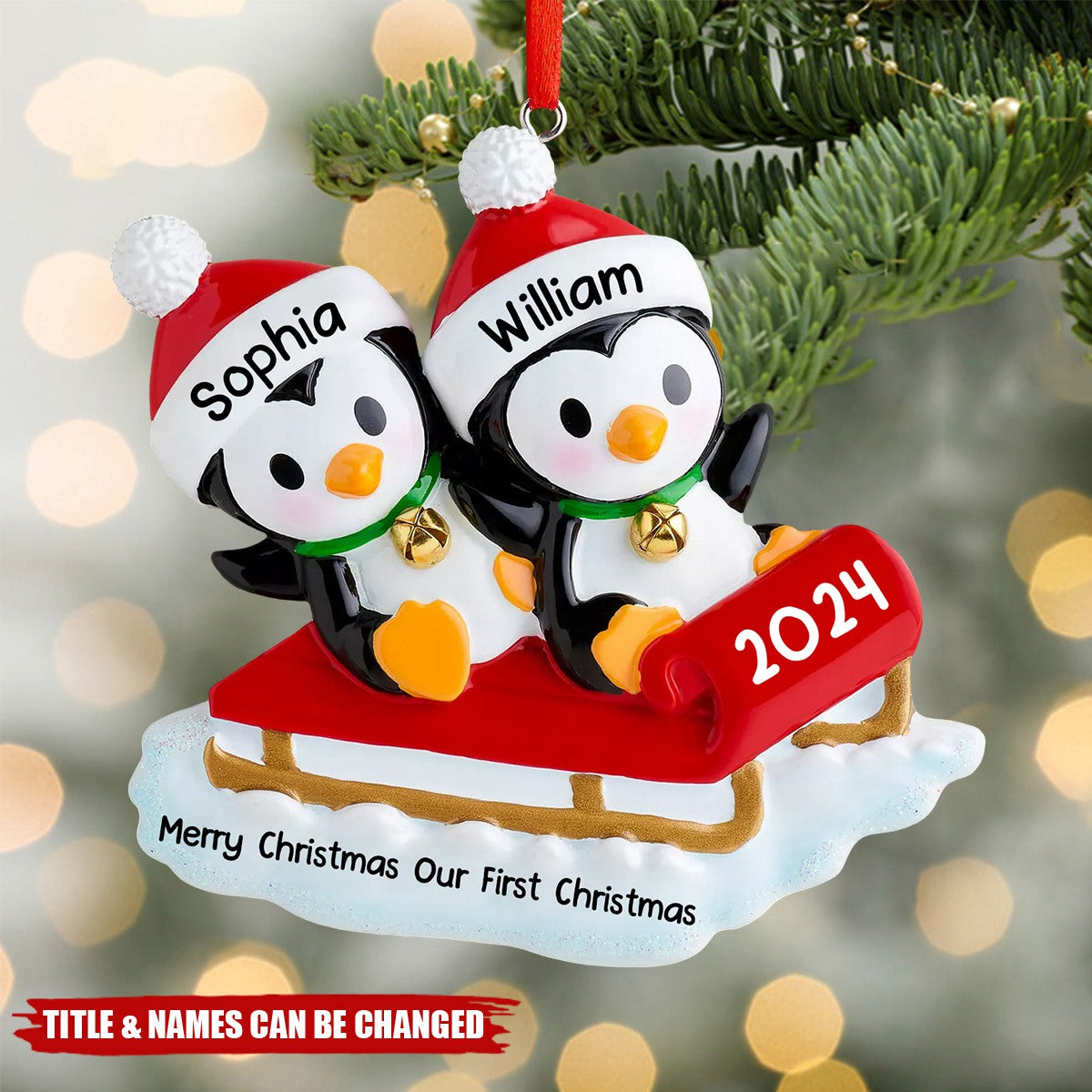 Personalized Home Christmas Decorations - Cute Penguin Ornaments