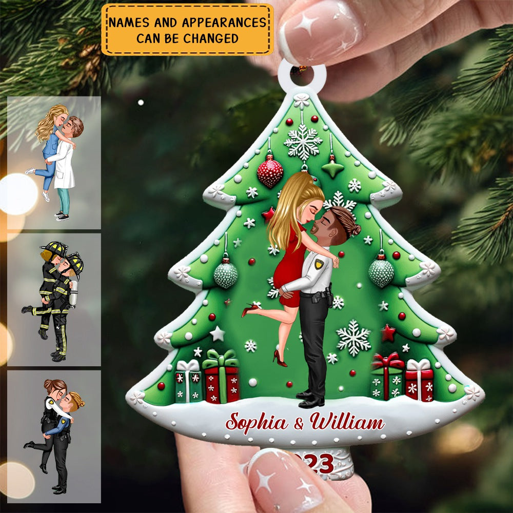 Couple Christmas Tree Personalized Acrylic Ornament Gifts by Occupation