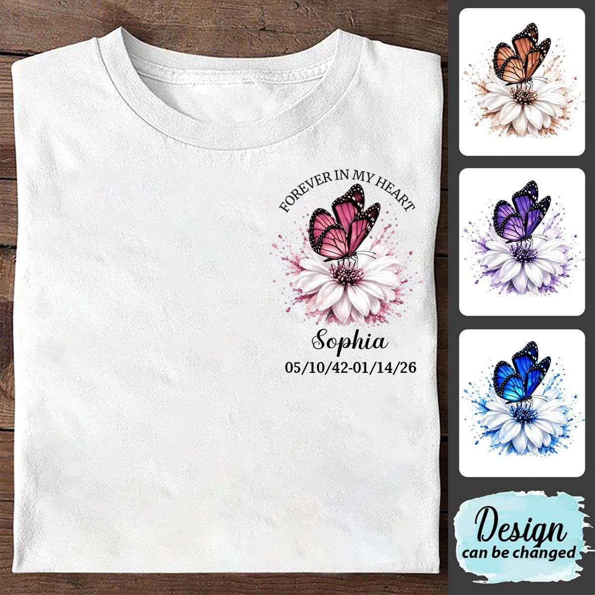 Personalized Forever In My Heart Memorial Sympathy Gifts T-shirt