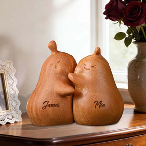 Personalised Golden Rosewood Never Part Couple Figurines