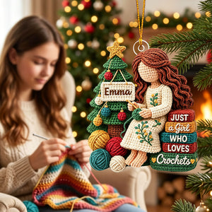 Custom Yarn Acrylic Ornament - Personalized Christmas Birthday Gifts For Crochet Knitting Lovers