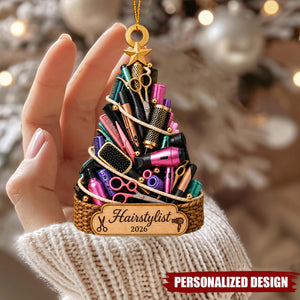 Personalized Hairstylist Christmas Ornament, Hair Salon Stylist Keepsake 2026