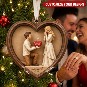 Personalized Couple Marriage Proposal Christmas Ornament 2026