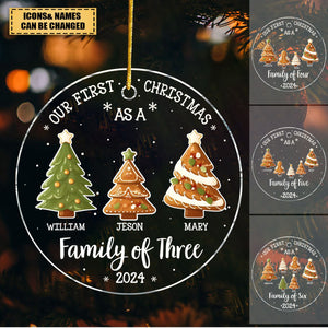 Personalized Family Christmas Tree Cookie Shape Last Name Customized Acrylic Ornaments