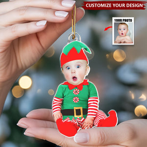 Personalized Babies Face Ornament Baby ELF Ornament