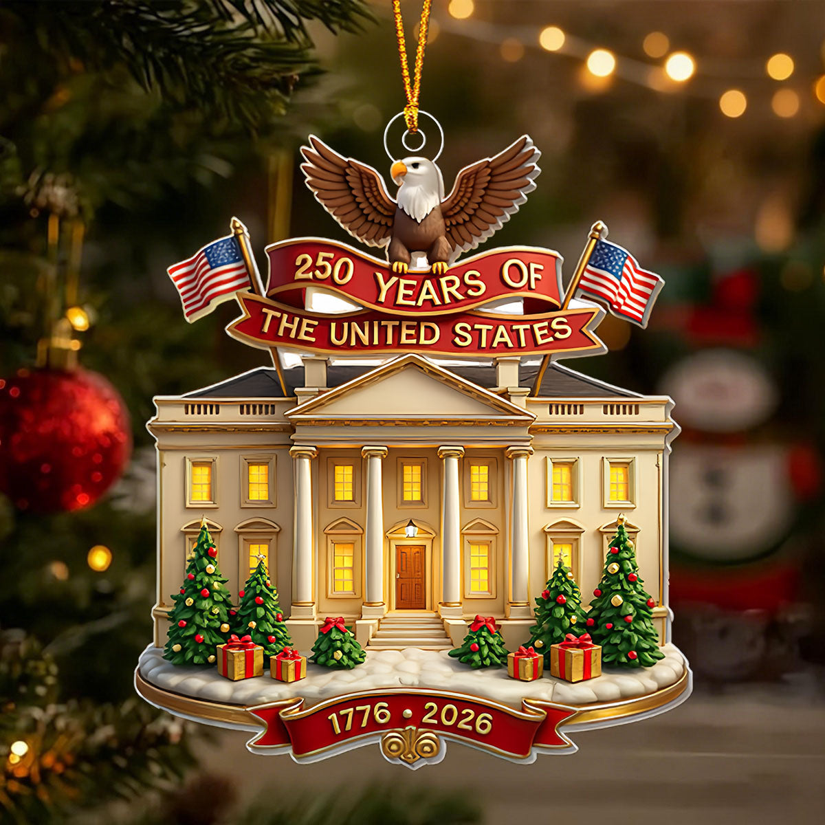 250 Years of America Acrylic Ornament, 250th Anniversary 1776–2026