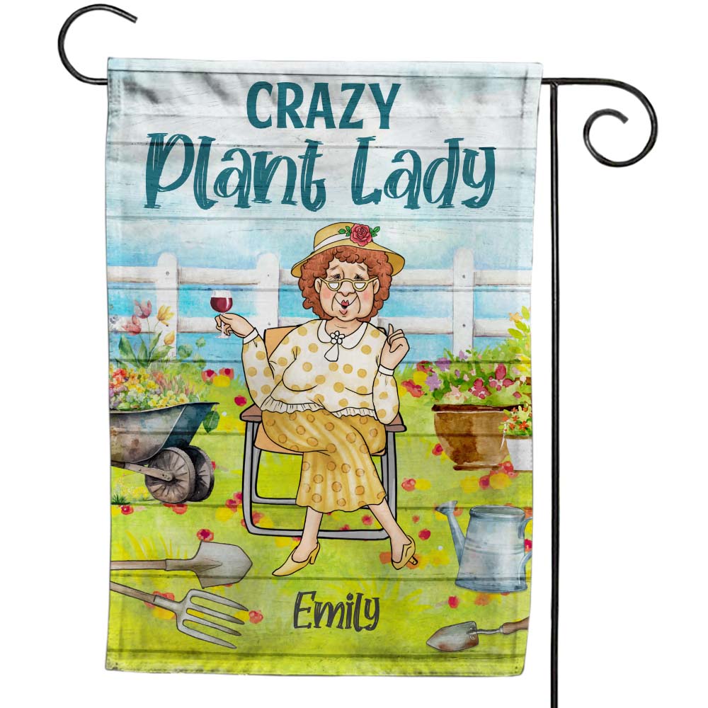 Gift For Grandma Crazy Plant Lady Garden Flag