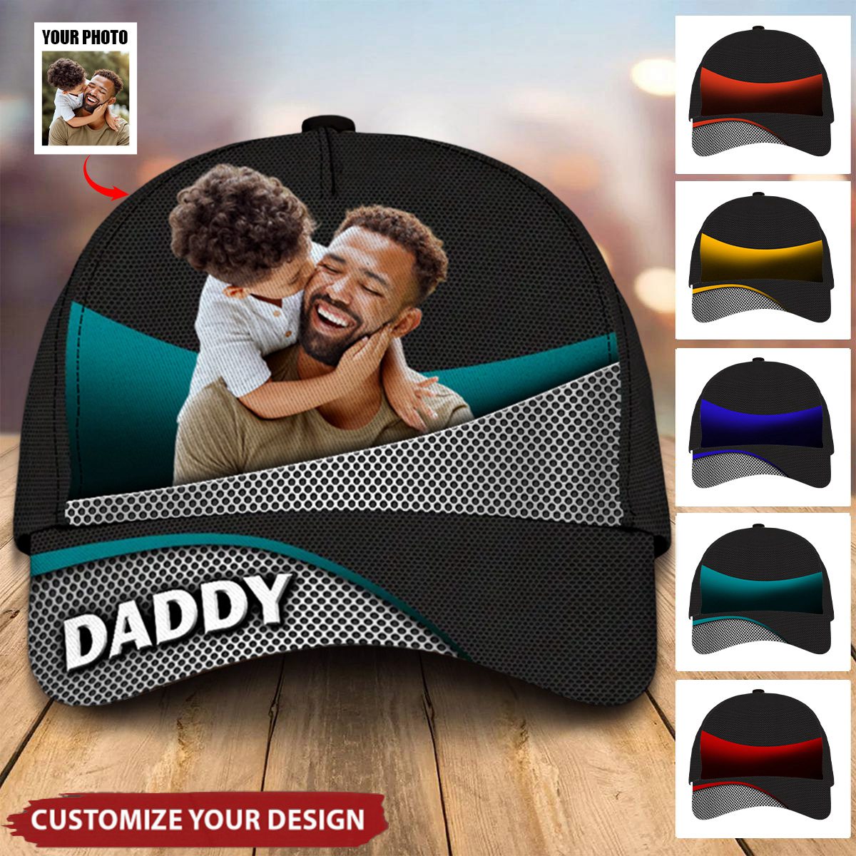 Personalized Custom Photo Best Dad Ever Classic Cap