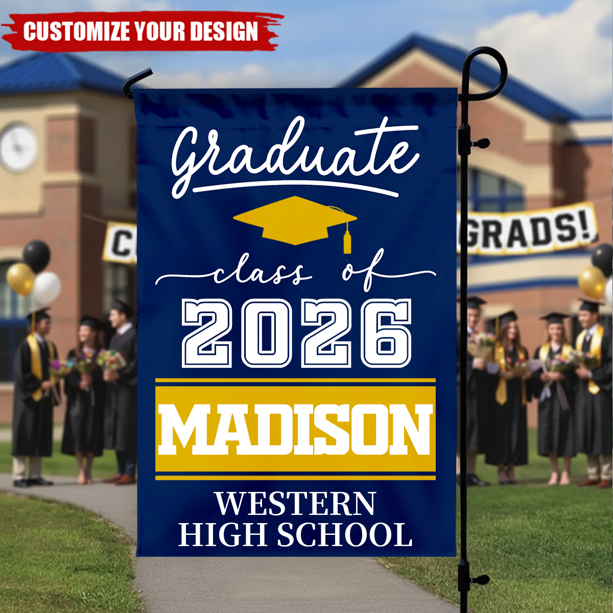 Personalized Graduation Garden Flag, Outdoor Graduation Decoration 2026