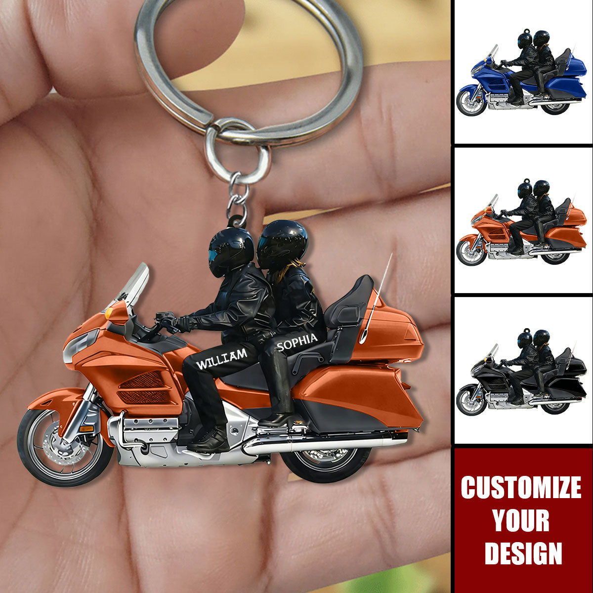 Motorbike Couple Keychain- Personalized Biker Couple Gift