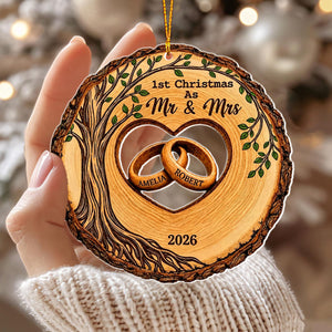 Personalized First Christmas Married Ornament, As Mr. & Mrs. 2026