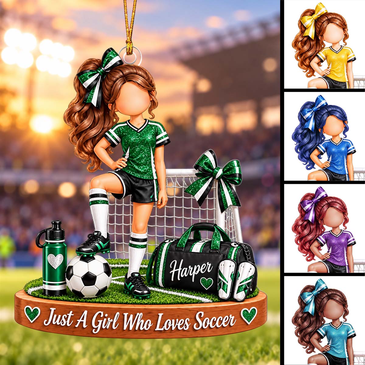 Personalized Soccer Girl Ornament,  Soccer Team Player Keepsake,Christmas Gift For Her