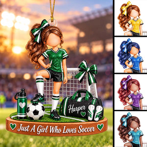 Personalized Soccer Girl Ornament,  Soccer Team Player Keepsake,Christmas Gift For Her