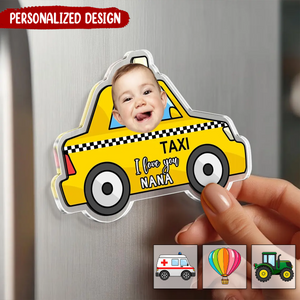 Personalized Car Kids Photo Fridge Magnet