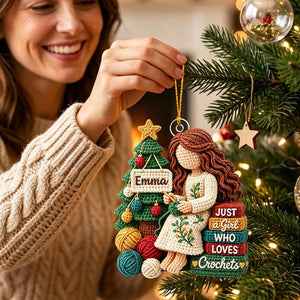 Custom Yarn Acrylic Ornament - Personalized Christmas Birthday Gifts For Crochet Knitting Lovers
